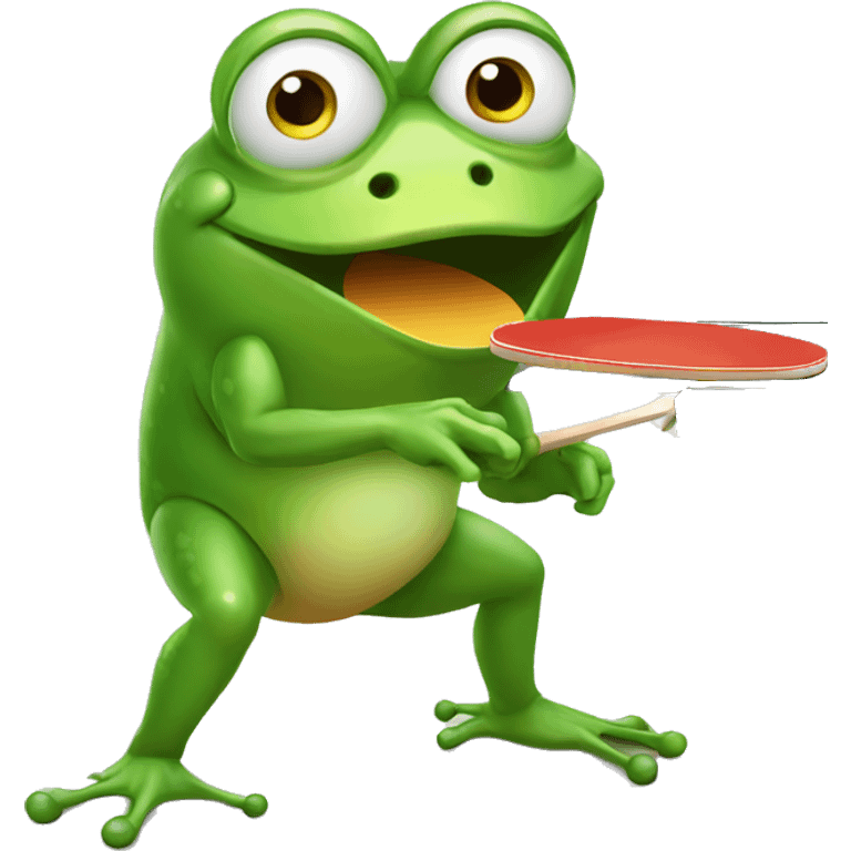 frog playing table tennis emoji