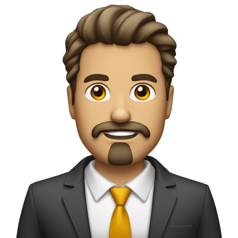 fit businessman with hair and moustaches and goatee beard emoji