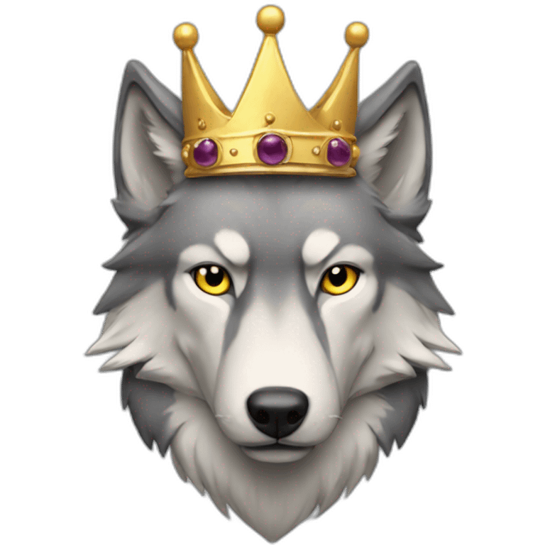 Realistic Wolf with a crown named melwin  emoji