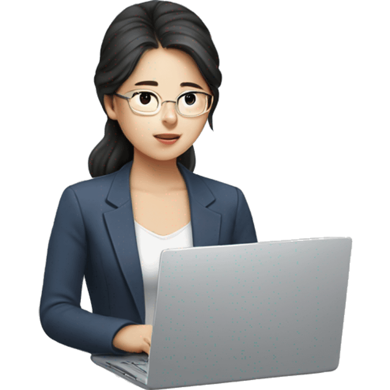 Korean girl with laptop emoji