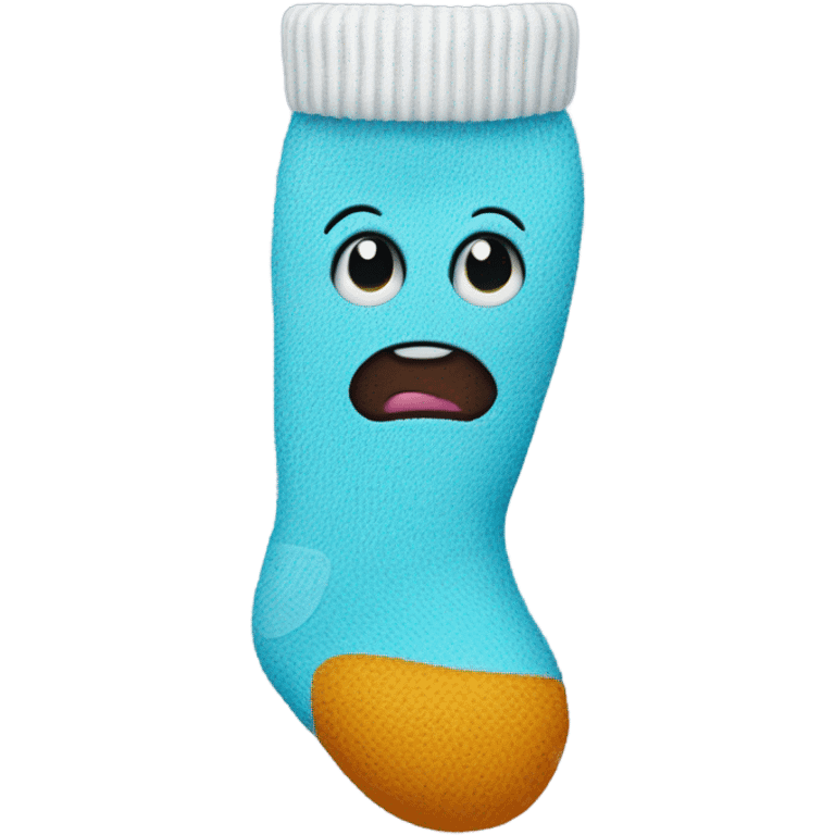 A sock with eyes, soaked with water at the bottom  emoji