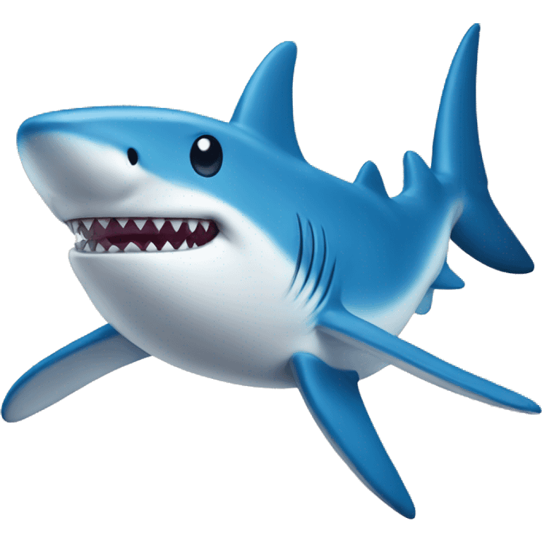 blue shark mascot  emoji