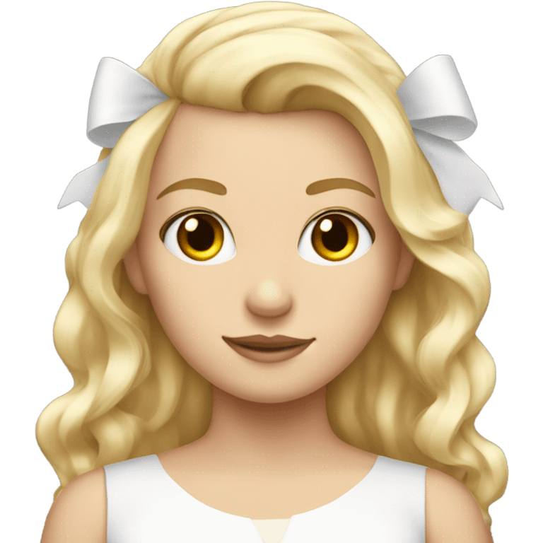 blonde girl with white bow in her hair  emoji