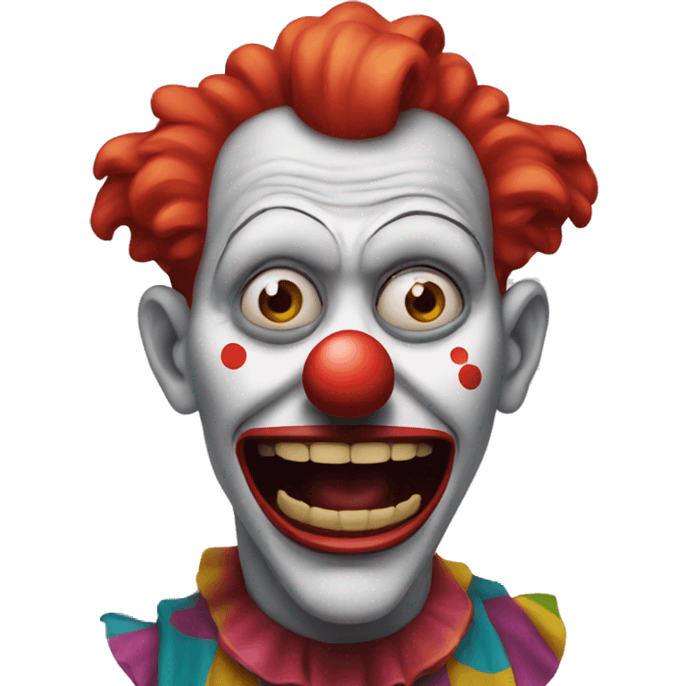 flabbergasted clown with crazy mouth emoji