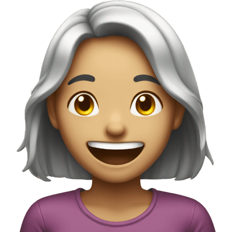 A girl laughing hard emoji