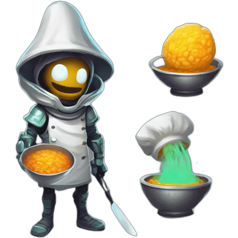 alien chef scifi roguelike rpg style inspired by slay the spire digital art emoji