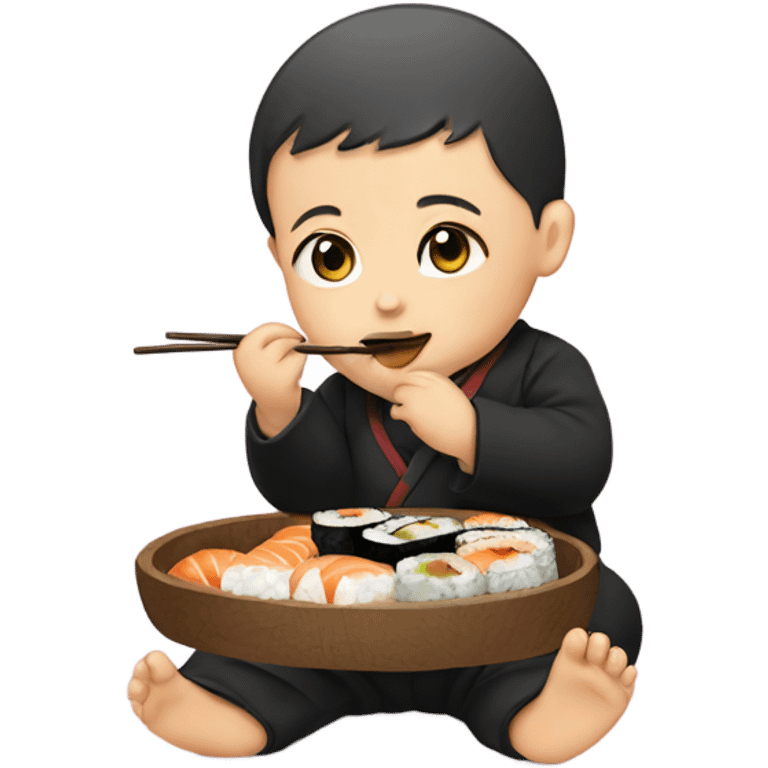 Baby eating sushi emoji