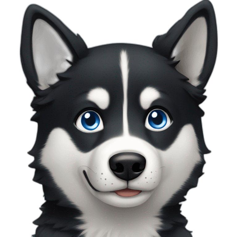 black husky boy with blue eyes emoji