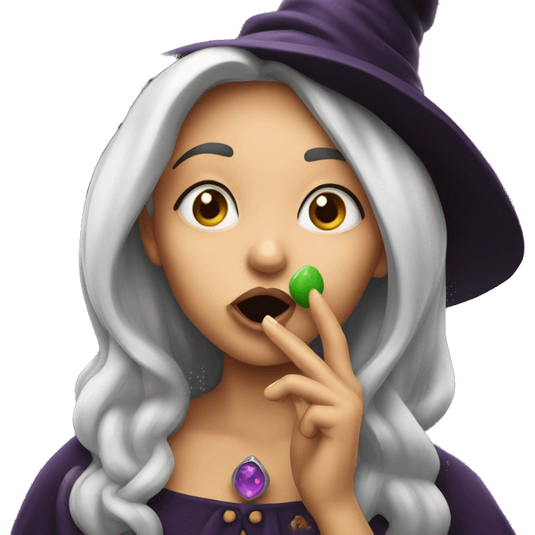 Witch blowing kisses emoji