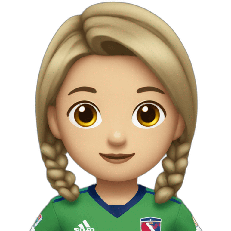 niña con el uniforme y bandera del SD.EIBAR emoji