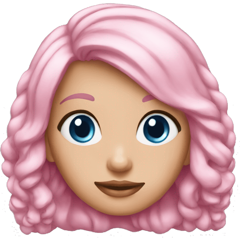 Girl Pink Hair, Blue Eyes emoji