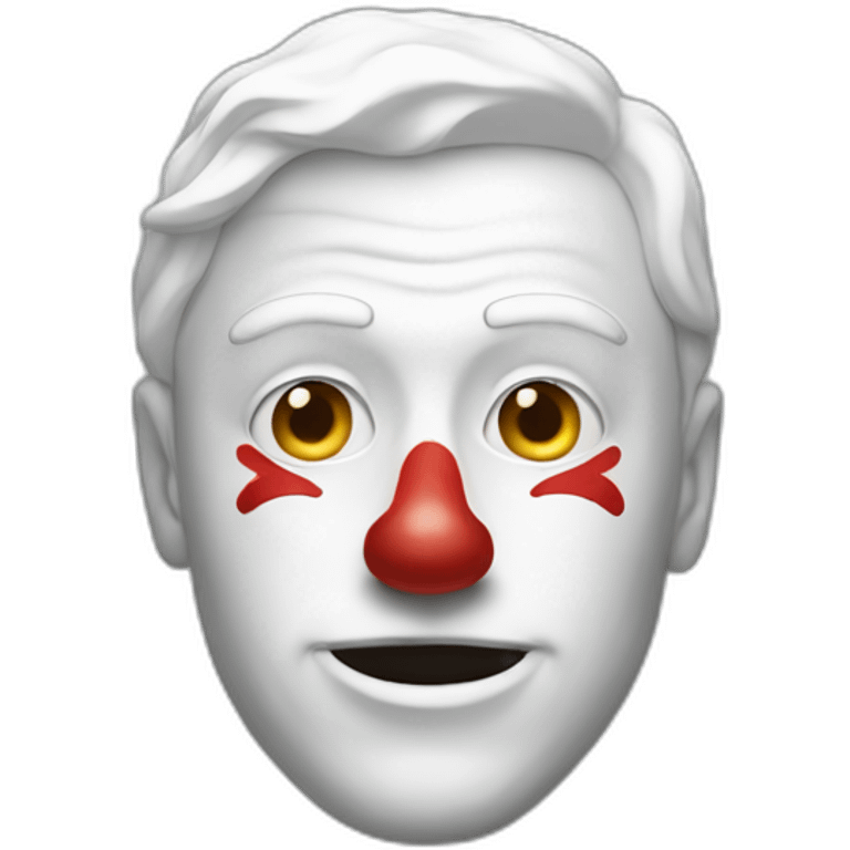 White man with clown mask emoji