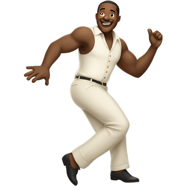 Gay big fat black man dancing emoji