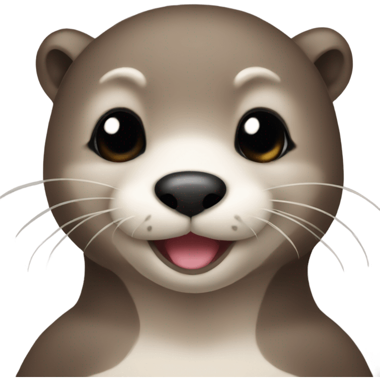 A cute otter face wearing a bikini emoji