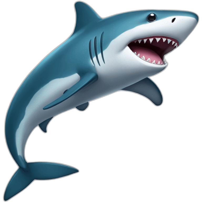 Dauphin sur requin emoji