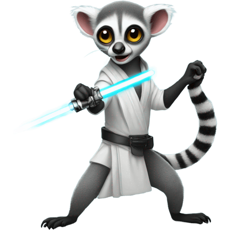 Lemur with lightsaber emoji