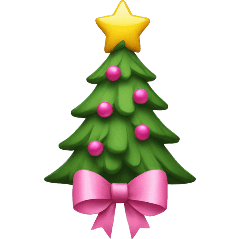 Christmas tree with pink bows on it emoji