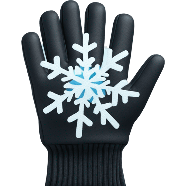 Snowflakes on gloves emoji