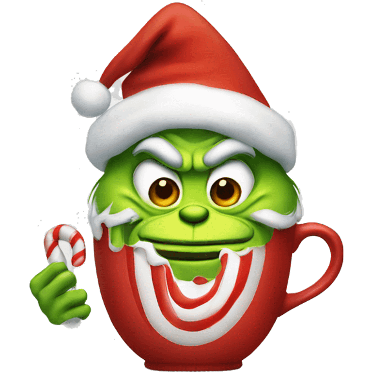 Christmas grinch with Hot Chocolate  emoji