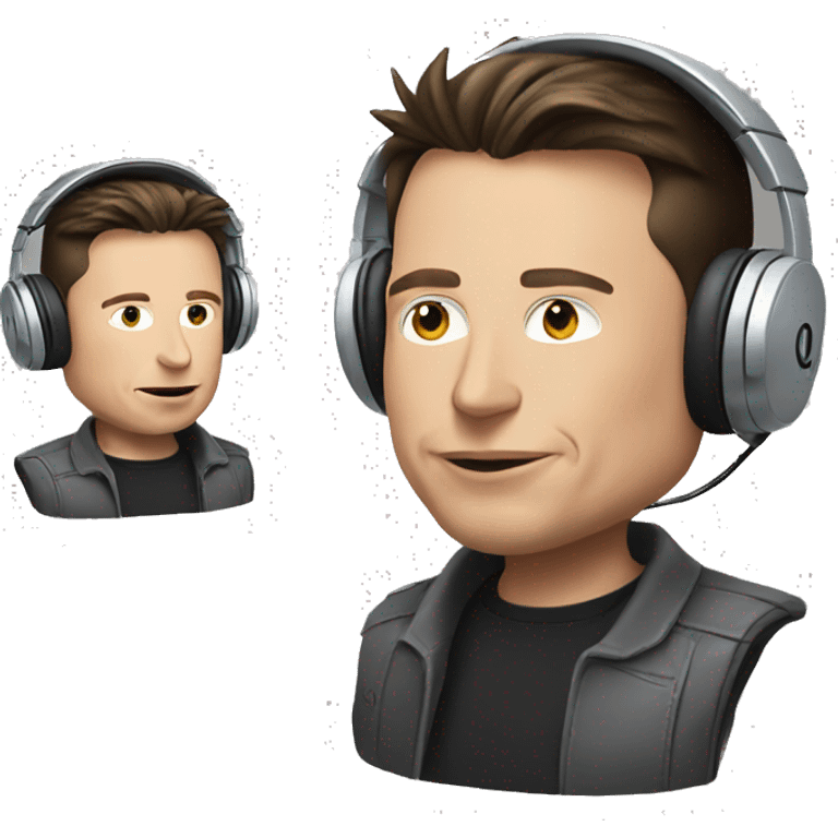 Elon musk wearing headphones emoji