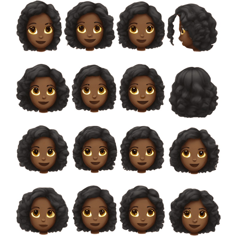 black girl with a blowout emoji