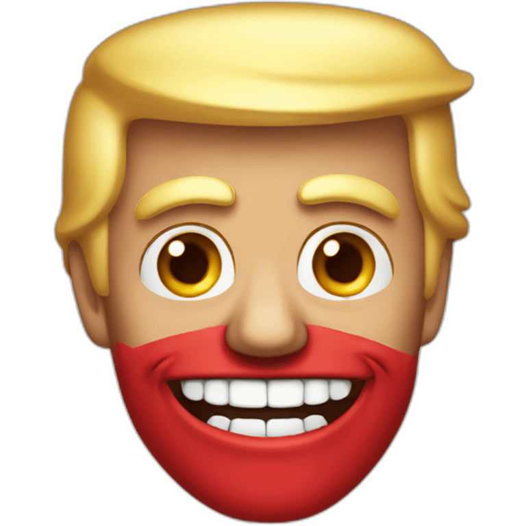 donald trump with red teeth emoji