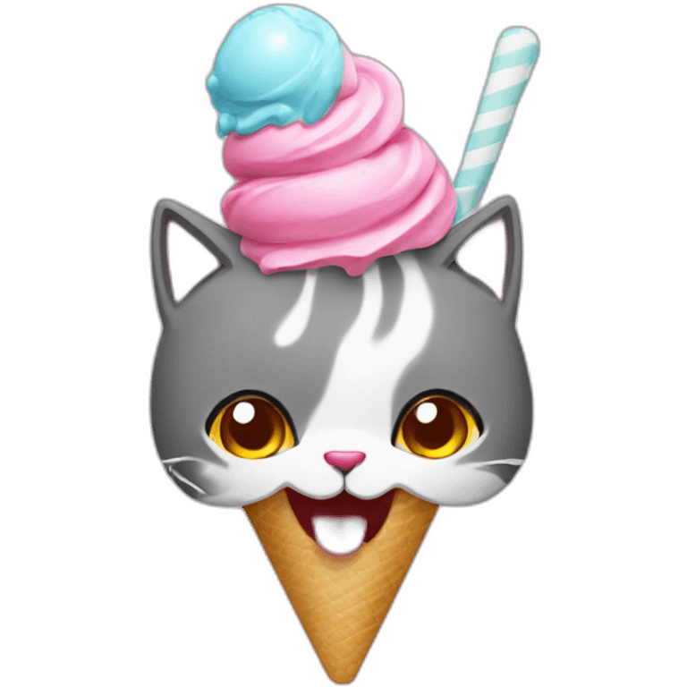 cat-eating-icecream emoji