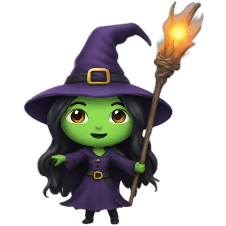 A witch holding a wand emoji