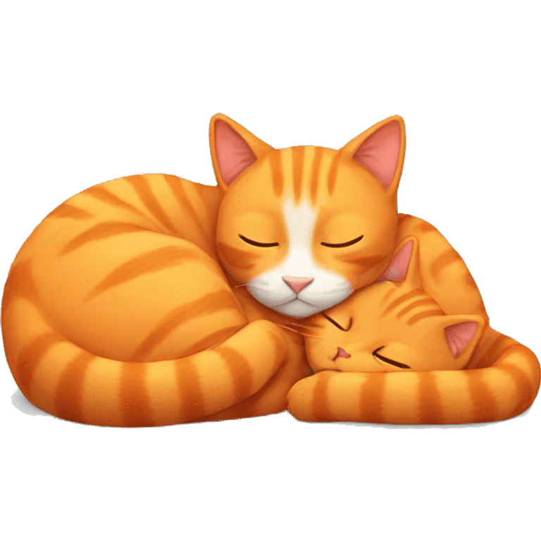 Two orange cats sleeping next together emoji