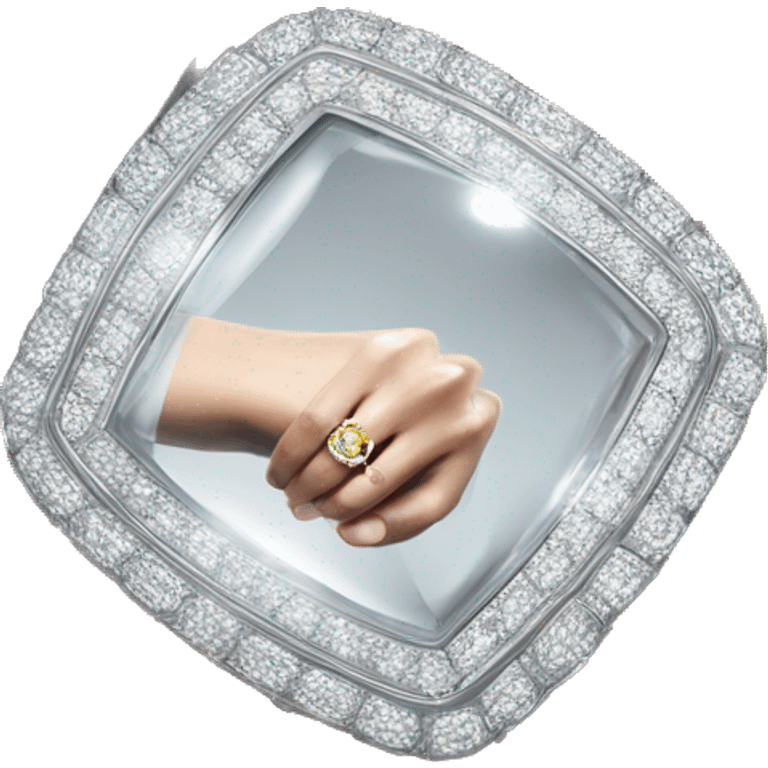 Expensive ring on woman’s hand emoji