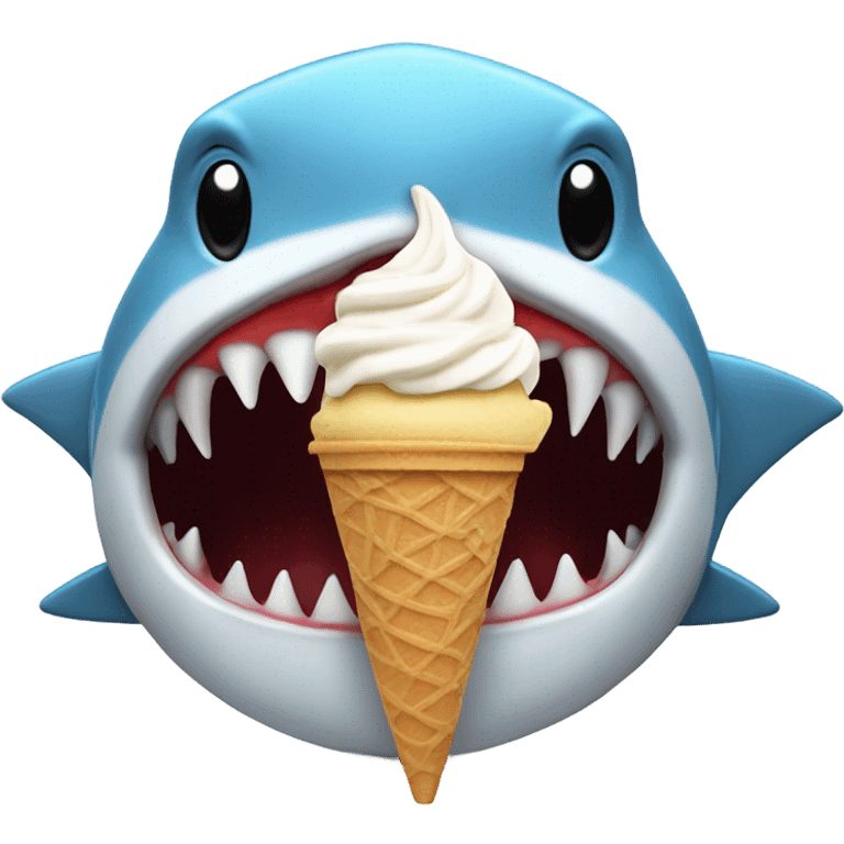 Shark eating ice cream  emoji