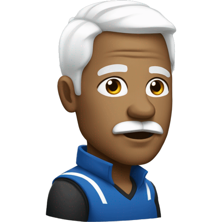 coach with white hair with a mustache and small goatee emoji