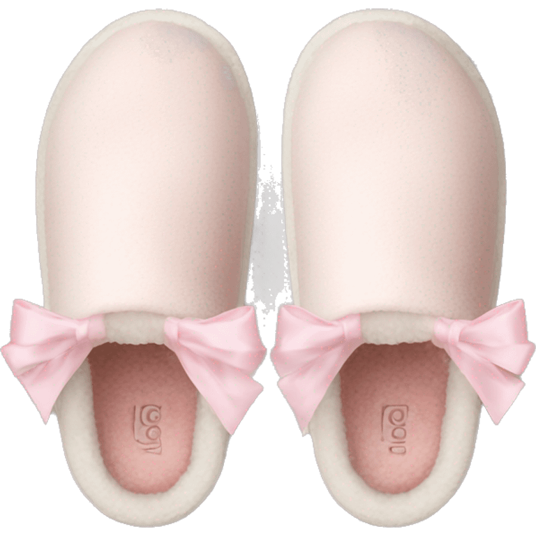 White Ugg slippers light pink bows  emoji