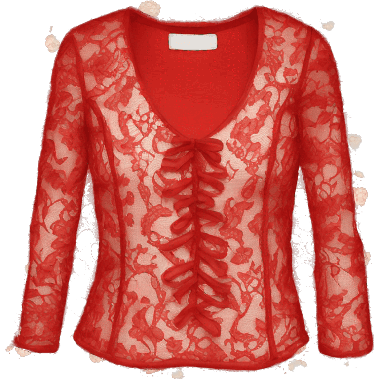 Red lace top  emoji