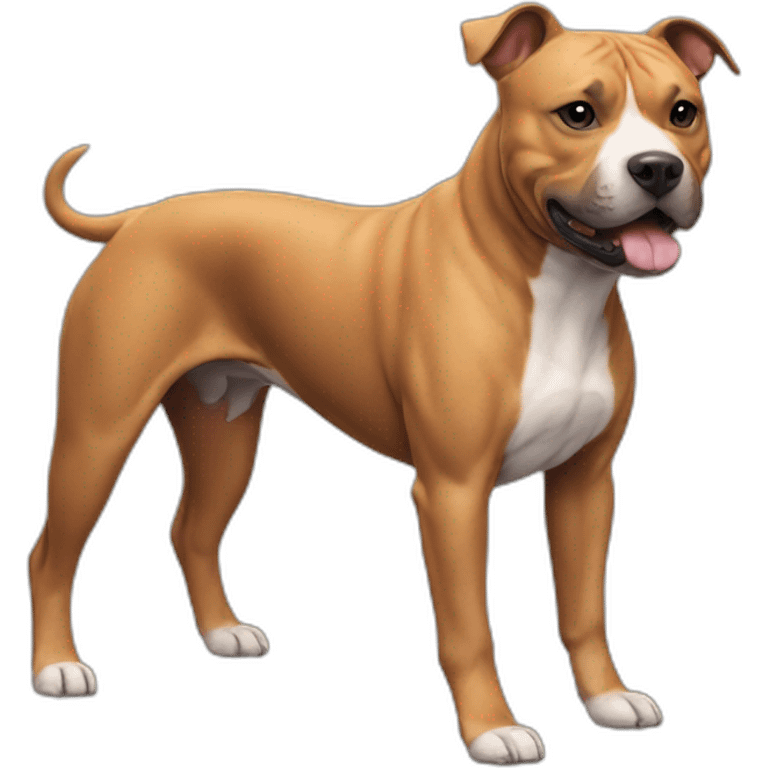 The Staffordshire Bull Terrier has a short, smooth coat and a muscular body. emoji