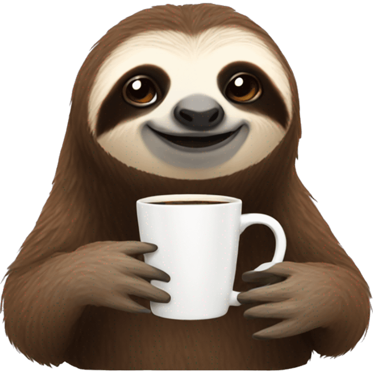 Sloth drinking coffee emoji