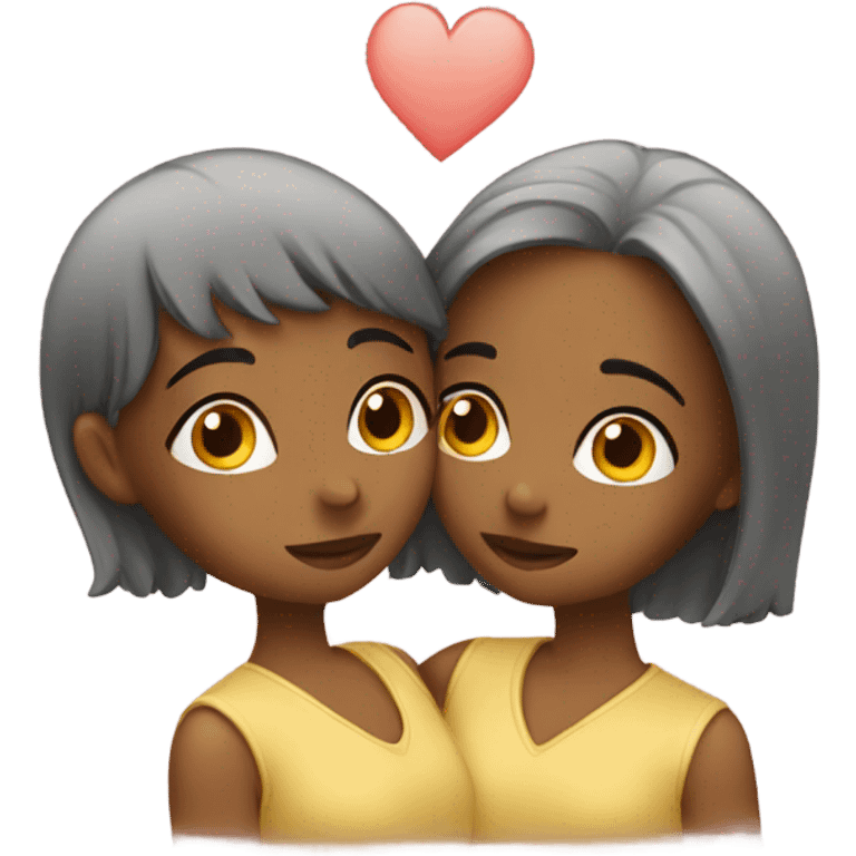 Two girls kissing emoji