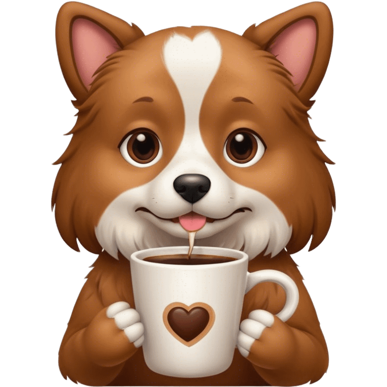 Dog with coffee emoji