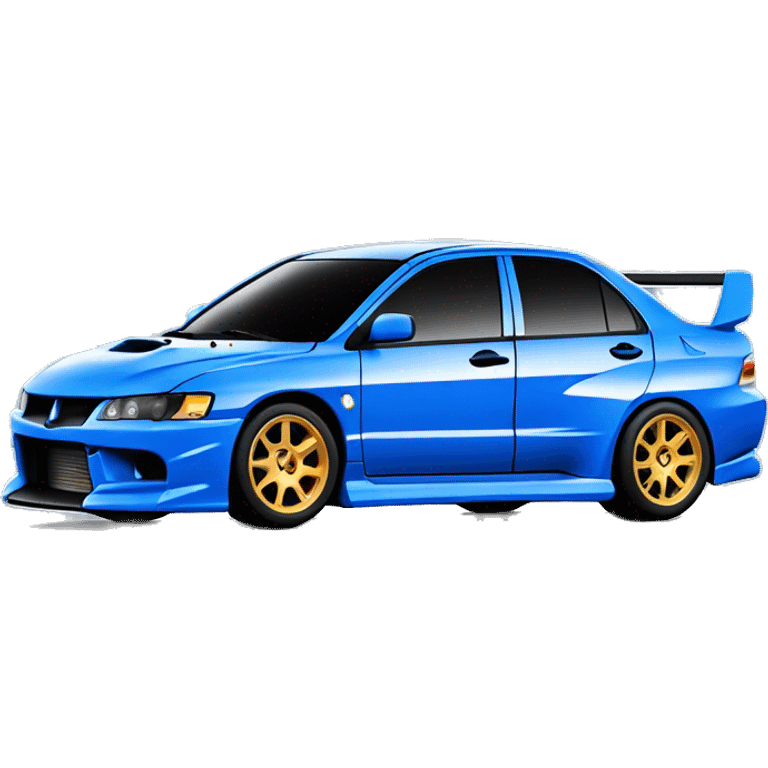 mitsubishi lancer IX evolution  blue  stanced emoji