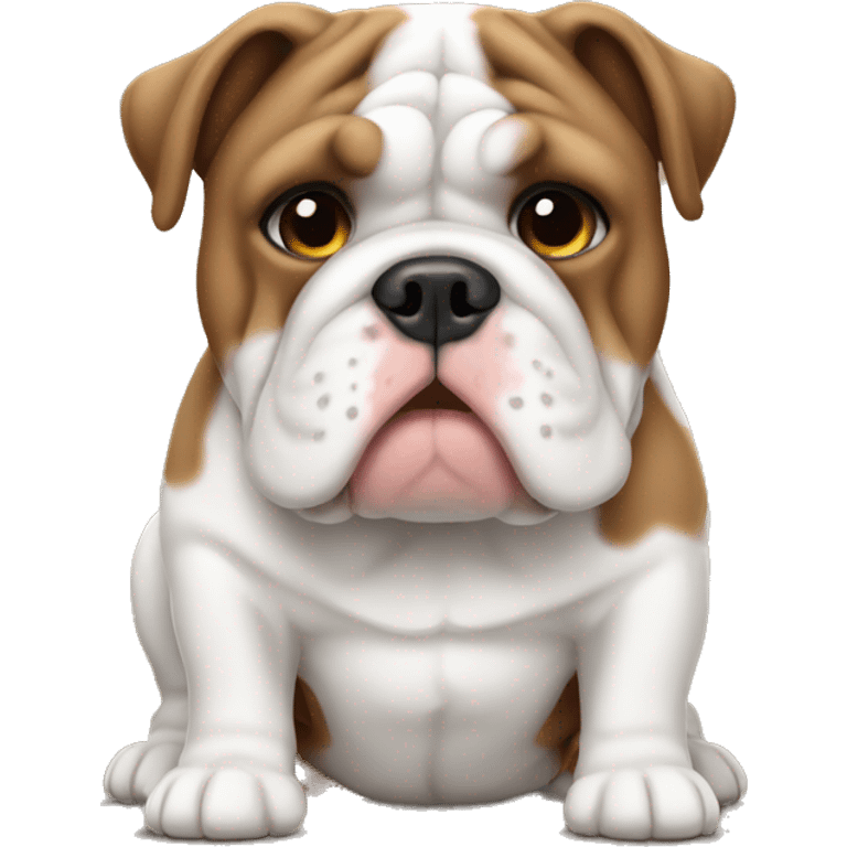 Brown white English bulldog  emoji