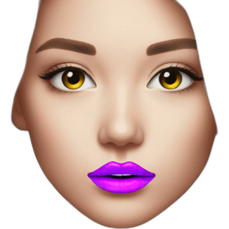 neon light lips emoji