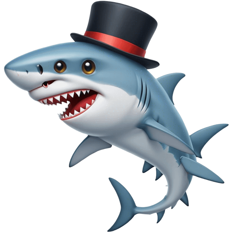 Shark with a top hat emoji