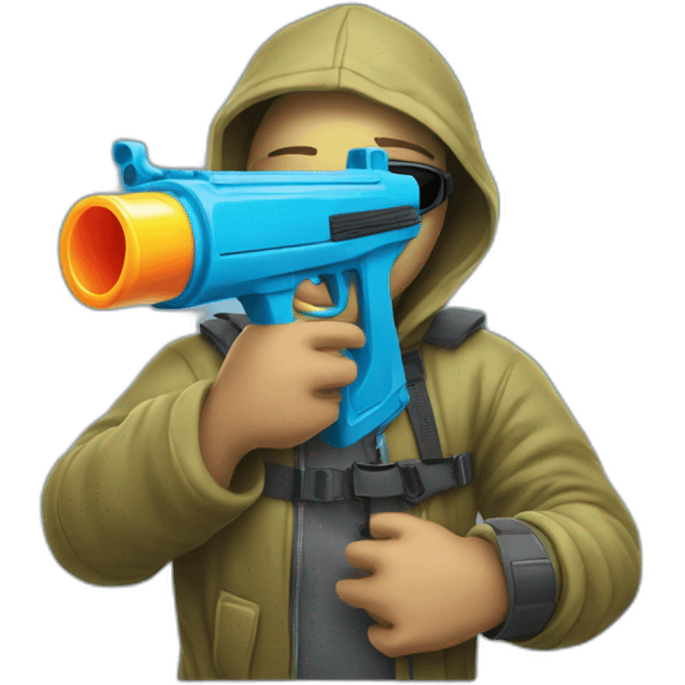 computer hacker with watergun emoji