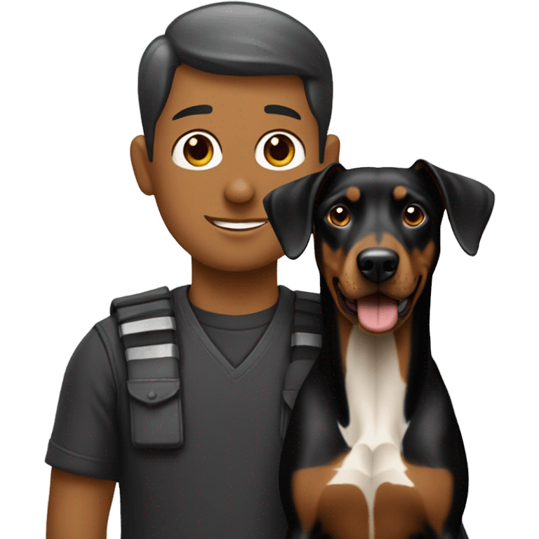 Pelirroja con doberman emoji