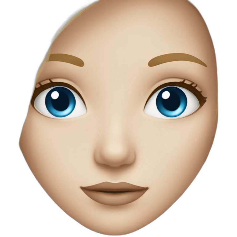 Beautiful blue eyes girl with blond hairs emoji