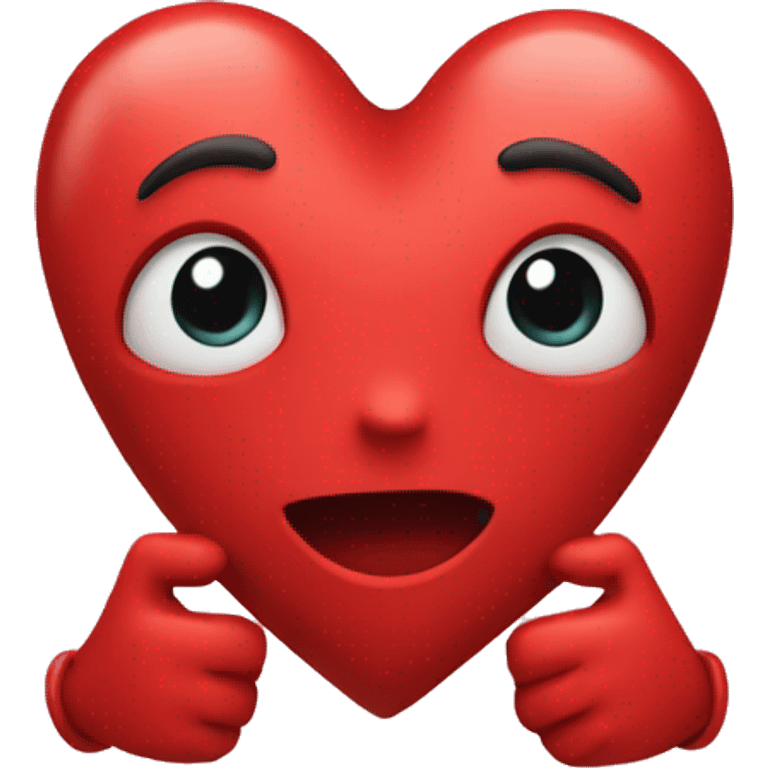 Red heart with arms wrapped around emoji