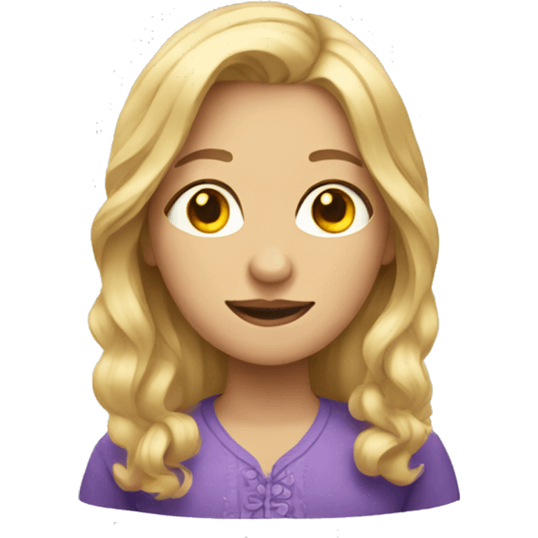 A boy dressed as a woman with long blonde hair emoji