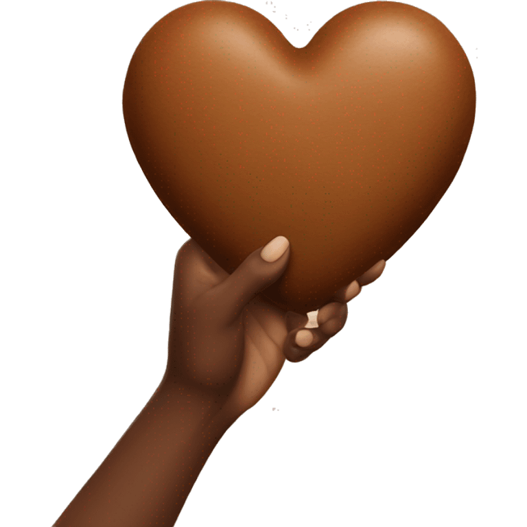 Brown heart in hand emoji