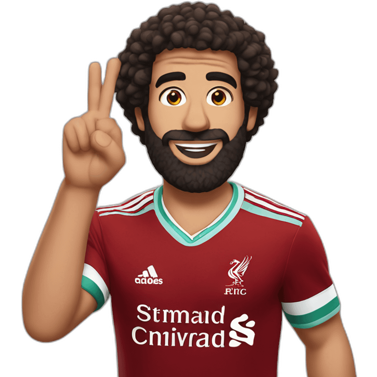 mo Salah holding up 6 fingers emoji