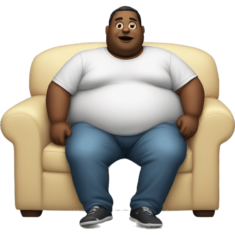 Fat guy sitting on couch emoji